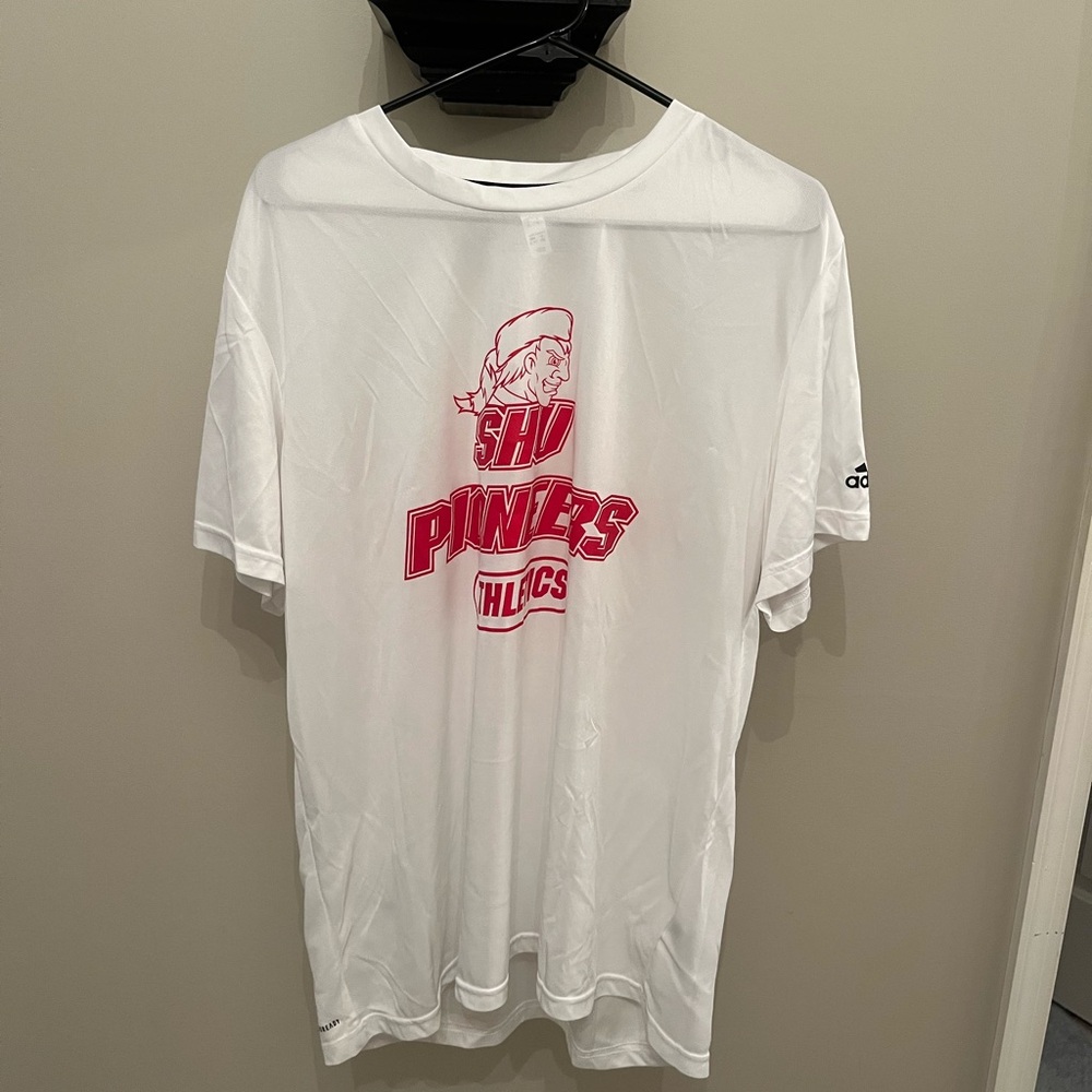 Adidas White SHU Pioneers Athletics T-Shirt